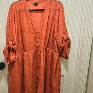 Torrid Midi Dress Women’s Embroidered Knit V Neck Flowy Tunic Top Dress 3 3X